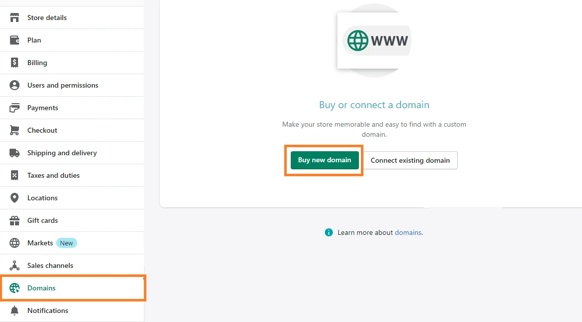 shopifya domain bağlama
